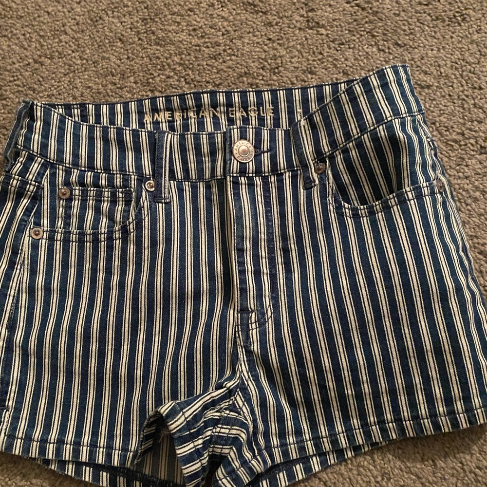 american eagle pinstripe shorts